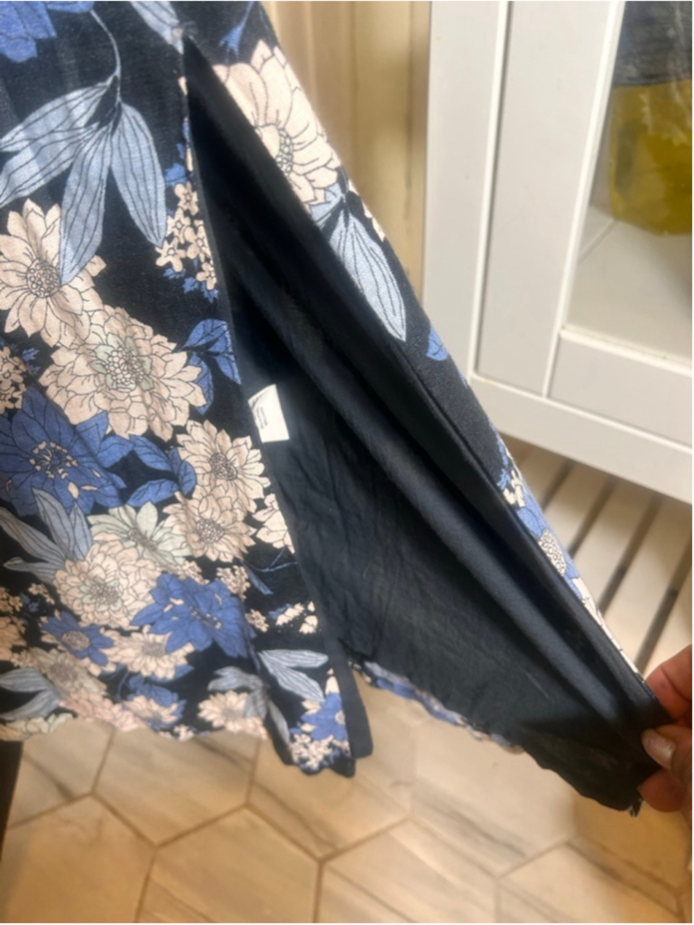 Women's J.Crew Linen Floral Midi Ruched Dress XXL Cottage Core Farmhouse Sumner - Picture 5 of 11